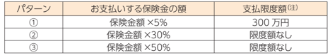 地震火災費用特約3パターン